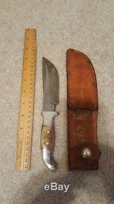 Vintage Custom Hand Made R. H. RUANA Skinner Hunting Knife with Sheath