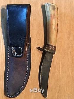 Vintage Custom Randall Hand Made Hunting Knife And Sheath