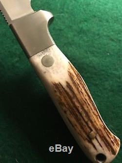 Vintage Custom Stag Gary Sampietro Handmade Knife Trout Creek MT Hunting Mint