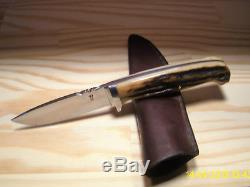 Vintage Custom Steve Brooks Loveless Style Stag Drop Point Hunting Knife