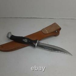 Vintage Cutco 1769 Serrated Edge Hunting knife PAT NO 2390544 With Leather Sheath