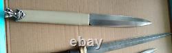 Vintage Dagger Knife Blade Steel Fixed Handle Men's Metal Claw Art Rare Old 20th