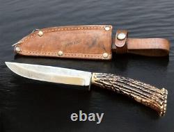 Vintage Dagger Knife Fixed Soligen Handmade Handle Engraved Germany Sheath Blade