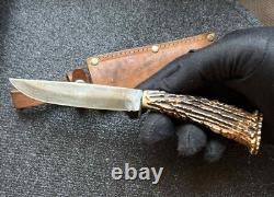 Vintage Dagger Knife Fixed Soligen Handmade Handle Engraved Germany Sheath Blade