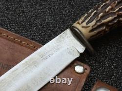 Vintage Dagger Knife Fixed Soligen Handmade Handle Engraved Germany Sheath Blade