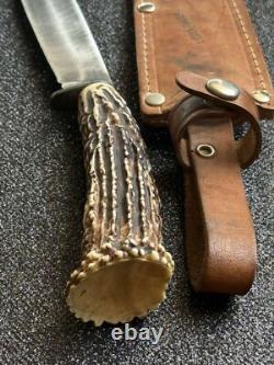 Vintage Dagger Knife Fixed Soligen Handmade Handle Engraved Germany Sheath Blade