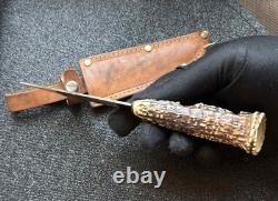 Vintage Dagger Knife Fixed Soligen Handmade Handle Engraved Germany Sheath Blade