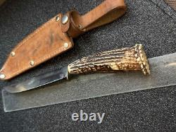 Vintage Dagger Knife Fixed Soligen Handmade Handle Engraved Germany Sheath Blade