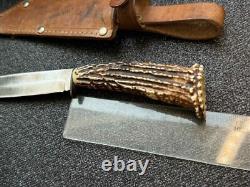 Vintage Dagger Knife Fixed Soligen Handmade Handle Engraved Germany Sheath Blade