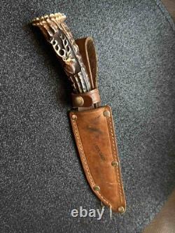 Vintage Dagger Knife Fixed Soligen Handmade Handle Engraved Germany Sheath Blade