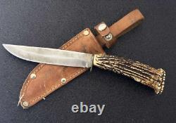 Vintage Dagger Knife Fixed Soligen Handmade Handle Engraved Germany Sheath Blade