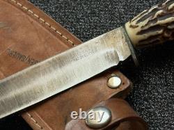 Vintage Dagger Knife Fixed Soligen Handmade Handle Engraved Germany Sheath Blade