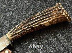 Vintage Dagger Knife Fixed Soligen Handmade Handle Engraved Germany Sheath Blade