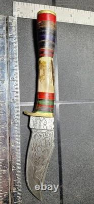 Vintage Damascus Hunting Knife