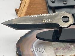 Vintage Discontinued CRKT 2605 Hammond A. B. C. Black Fixed Blade Knife-368.25