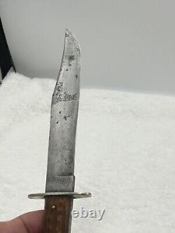 Vintage E C Simmons Keen Kutter Bone Handle Fixed Blade Hunting / Fighting Knife