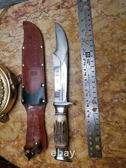 Vintage EDGE BRAND 469 RHINO BOWIE KNIFE Solingen Germany African Hunter L@@K