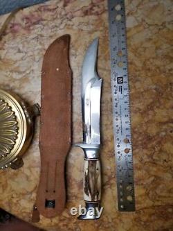 Vintage EDGE BRAND 469 RHINO BOWIE KNIFE Solingen Germany African Hunter L@@K