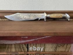 Vintage Eagle Head Hunting Bowie Knife 6 Blade Circa 1950