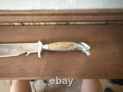Vintage Eagle Head Hunting Bowie Knife 6 Blade Circa 1950