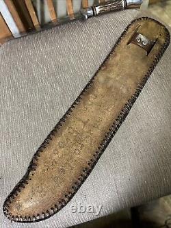 Vintage, Edge Brand, #469, Stag, Custom Sheath, VG