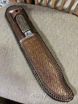 Vintage, Edge Brand, #469, Stag, Custom Sheath, VG