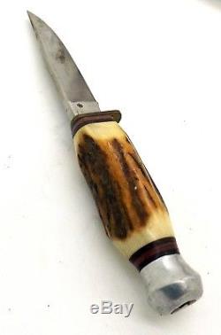Vintage Edge Brand 483 Hunting Knife Set Solingen West Germany Stag Handles