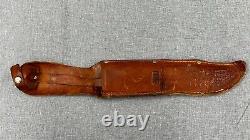 Vintage Edge Brand 485 Solingen Germany Fixed Blade Hunting Knife Leather Sheath