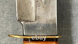 Vintage Edge Brand 485 Solingen Germany Fixed Blade Hunting Knife Leather Sheath