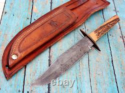 Vintage Edge Brand Germany German Stag Hunting Fighting Bowie Knife Knives Tools