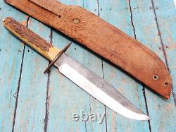 Vintage Edge Brand Germany German Stag Hunting Fighting Bowie Knife Knives Tools