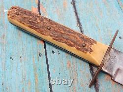 Vintage Edge Brand Germany German Stag Hunting Fighting Bowie Knife Knives Tools