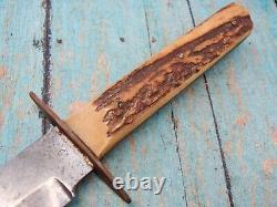 Vintage Edge Brand Germany German Stag Hunting Fighting Bowie Knife Knives Tools