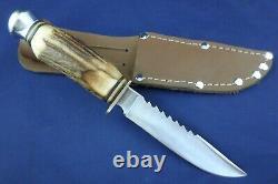 Vintage Eig Cutlery SawBack Hunting Knife with Sheath