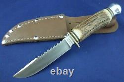 Vintage Eig Cutlery SawBack Hunting Knife with Sheath