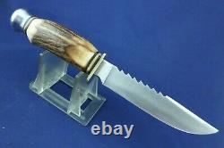 Vintage Eig Cutlery SawBack Hunting Knife with Sheath