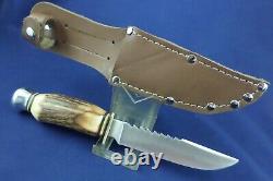 Vintage Eig Cutlery SawBack Hunting Knife with Sheath