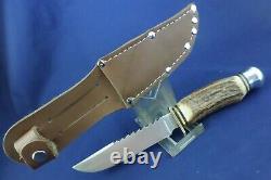 Vintage Eig Cutlery SawBack Hunting Knife with Sheath