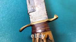 Vintage F. A. Bower Germany Arkansas Toothpick Bowie Knife 88H TR1578
