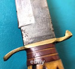Vintage F. A. Bower Germany Arkansas Toothpick Bowie Knife 88H TR1578