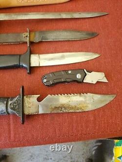 Vintage Fighting Survival, knives lot all pre owned E4