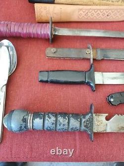 Vintage Fighting Survival, knives lot all pre owned E4