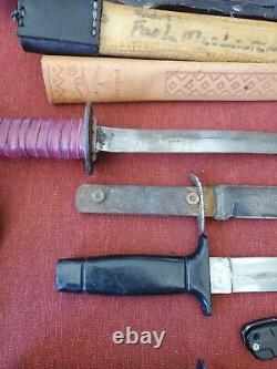 Vintage Fighting Survival, knives lot all pre owned E4