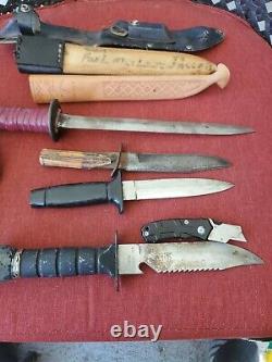 Vintage Fighting Survival, knives lot all pre owned E4