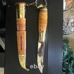 Vintage Finnish Dagger with Horsehead Design-Hunting Knife with Matching Sheath