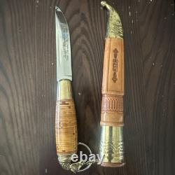Vintage Finnish Dagger with Horsehead Design-Hunting Knife with Matching Sheath