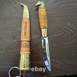 Vintage Finnish Dagger with Horsehead Design-Hunting Knife with Matching Sheath
