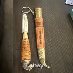 Vintage Finnish Dagger with Horsehead Design-Hunting Knife with Matching Sheath