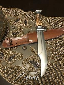 Vintage Fixed Blade Edge Brand 469 Solingen Germany Hunting Bowie Knife, Sheath