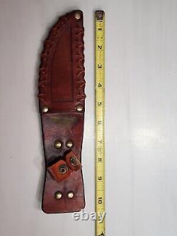 Vintage Fixed Blade Hunting Knife & Case, by MORK, c 1980'S, Free Shipping